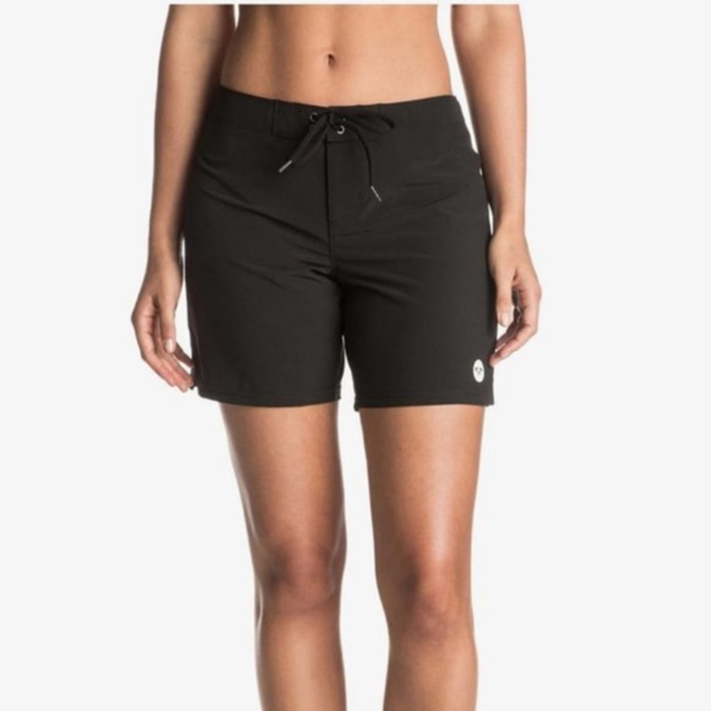 Roxy To Dye 7" Black Lace Up Surfing Water‎ Boat Hiking Performance Boardshorts